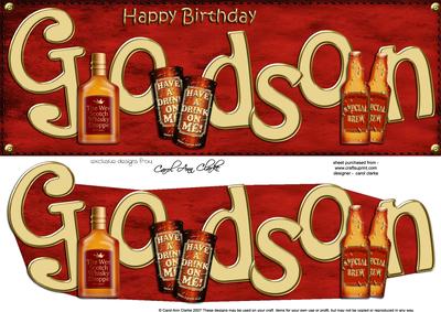 Birthday Godson Large Dl Card N 3D Decoupage