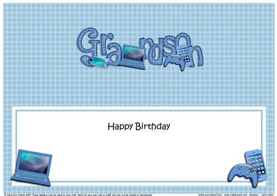 Birthday Grandson Large Dl Matching Insert