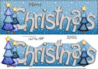 Large Dl Merry Christmas Quick Card 3D Decoupage