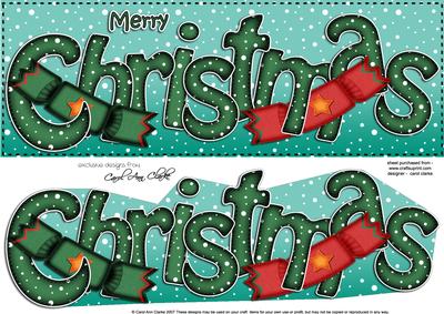 Large Dl Merry Christmas Quick Card 3D Decoupage