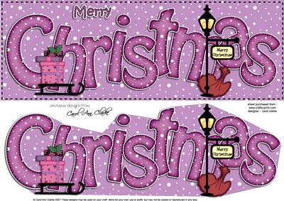 Large Dl Merry Christmas Quick Card 3D Decoupage