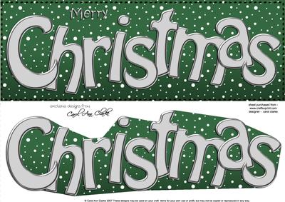 	large Dl Merry Christmas Quick Card 3D Decoupage