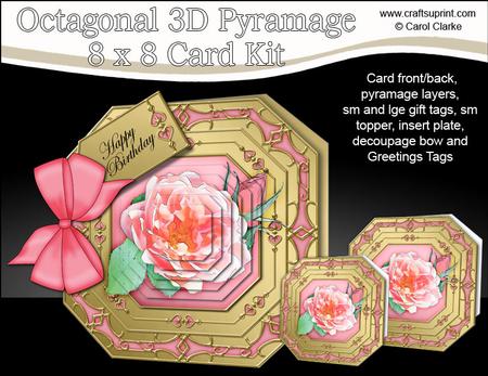 8x8 3D Rose Pyramage Octagonal Floral Kit