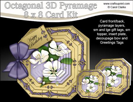 8x8 3D Apple Blossom Pyramage Octagonal Floral Kit