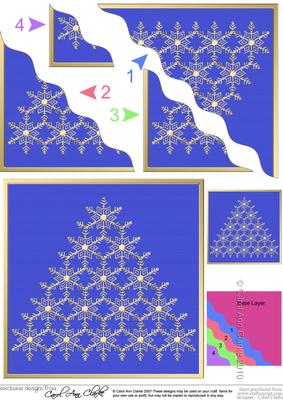 Xmas Snowflake Tree Wavy Corner Side Stacker Topper