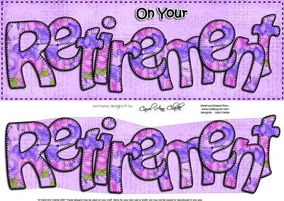 Large Dl on Your Retirement Card & 3D Decoupage