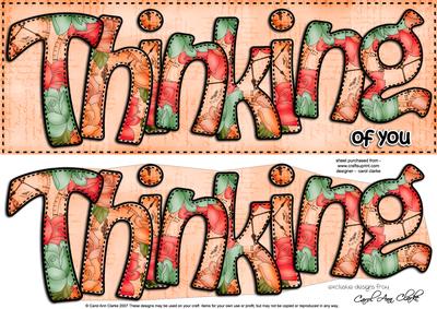 Large Dl Thinking of You Card & 3D Decoupage