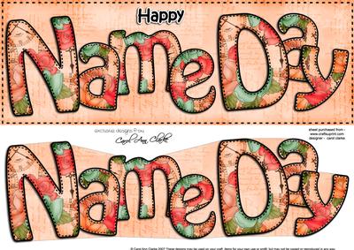 Large Dl Name Day Card & 3D Decoupage