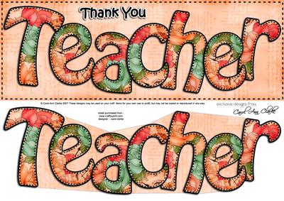Large Dl Thank You Teacher Card & 3D Decoupage