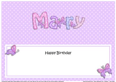 Birthday Mary Large Dl Matching Large Dl Insert