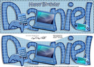 Birthday Daniel Large Dl Quick Card 3D Decoupage