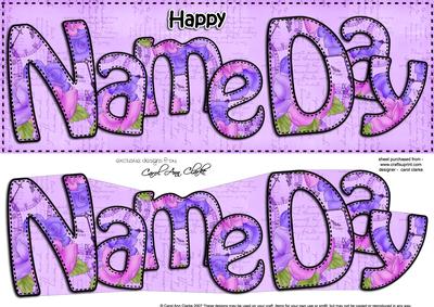 Happy Name Day Large Dl Quick Card 3D Decoupage