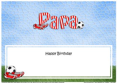 Birthday Papa Football Large Dl Matching Insert