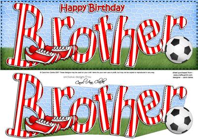 Birthday Brother Large Dl Quick Card 3D Decoupage