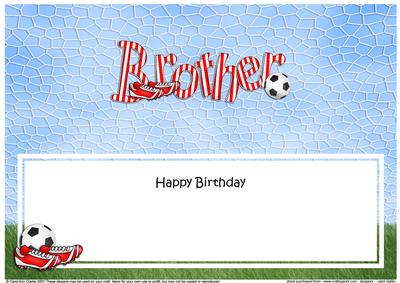 Birthday Brother Football Large Dl Matching Insert