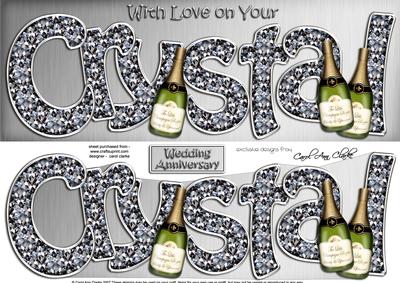 Crystal Anniversary Large Dl Quick Card N 3D Decoupage