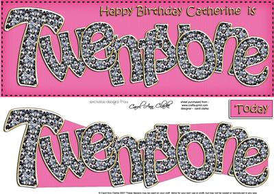 21st Birthday Catherine Large Dl Quick Card N 3D Decoupage