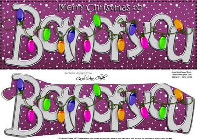 Large Dl Merry Christmas Both of You Quick Card 3D Decoupage
