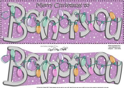 Large Dl Merry Christmas Both of You Quick Card 3D Decoupage