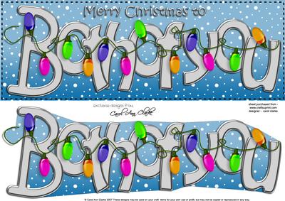 Large Dl Merry Christmas Both of You Quick Card 3D Decoupage