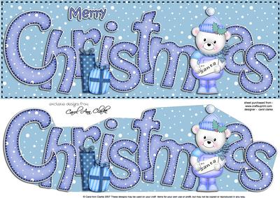 Large Dl Merry Christmas Quick Card 3D Decoupage