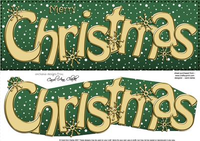 Large Dl Merry Christmas Quick Card 3D Decoupage
