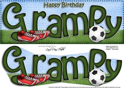Happy Birthday Grampy Large Dl 3D Decoupage