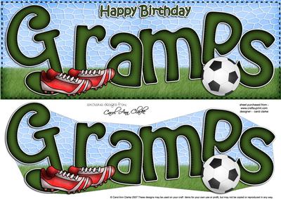 Happy Birthday Gramps Large Dl 3D Decoupage