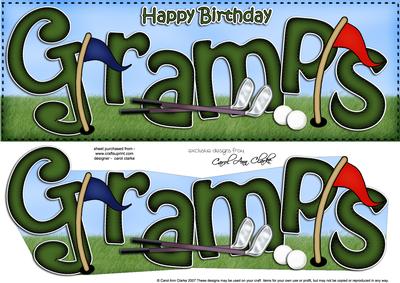 Happy Birthday Gramps Large Dl 3D Decoupage