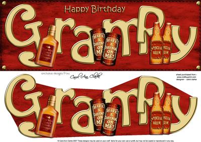 Happy Birthday Grampy Large Dl 3D Decoupage