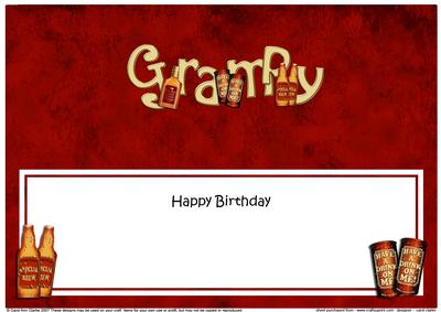 Happy Birthday Grampy Matching Large Dl Insert
