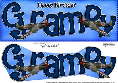 Happy Birthday Grampy Large Dl 3D Decoupage