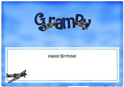 Happy Birthday Grampy Matching Large Dl Insert