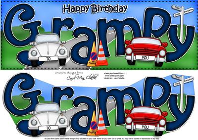 Happy Birthday Grampy Large Dl 3D Decoupage