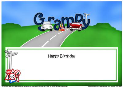 Happy Birthday Grampy Matching Large Dl Insert