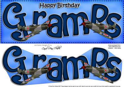 Happy Birthday Gramps Large Dl 3D Decoupage