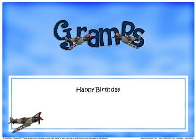 Happy Birthday Gramps Matching Large Dl Insert