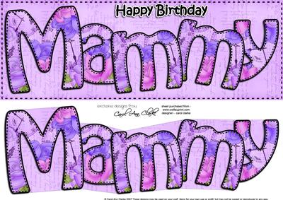 Happy Birthday Mammy Large Dl 3D Decoupage