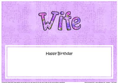 Happy Birthday Wife Matching Large Dl Insert