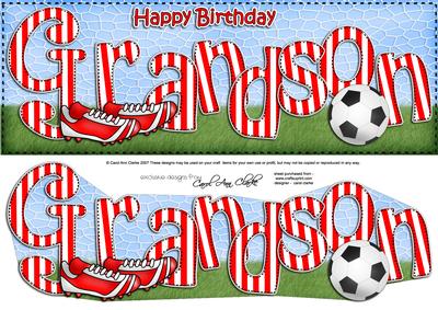 Happy Birthday Grandson Large Dl 3D Decoupage