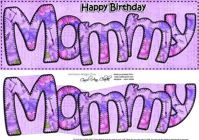 Happy Birthday Mommy Large Dl 3D Decoupage