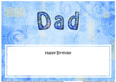 Happy Birthday Dad Matching Large Dl Insert
