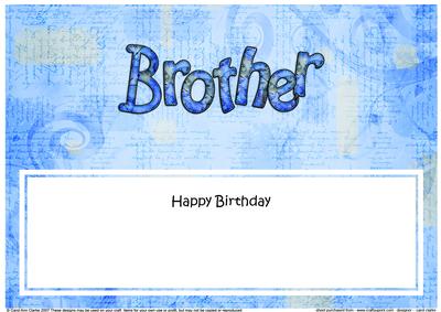 Happy Birthday Brother Matching Large Dl Insert