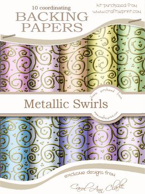 Sorbet Baby 'gold Metallic Swirls' Backing Papers Kit