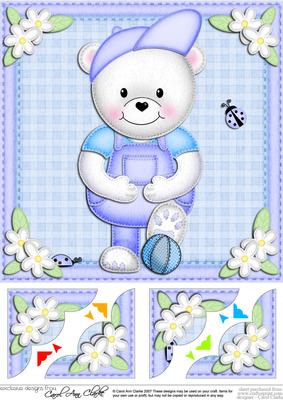 8 x 8 Teddy Ed's Football Scalloped Corner Topper