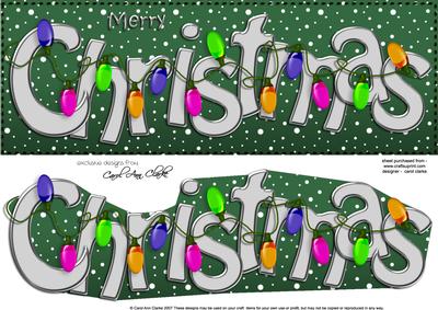 Large Dl Merry Christmas Quick Card 3D Decoupage