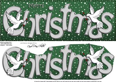 Large Dl Merry Christmas Quick Card 3D Decoupage