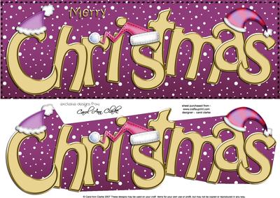 Large Dl Merry Christmas Quick Card 3D Decoupage