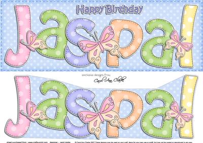 Large Dl Birthday Jaspal Card & 3D Decoupage