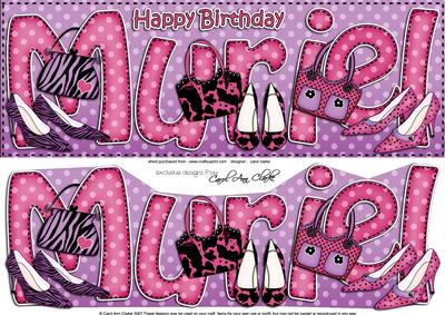 Large Dl Birthday Muriel Card & 3D Decoupage